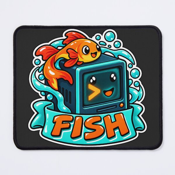 Item preview, Fish Shell Terminal Cube Sticker - Friendly Interactive Shell Coder designed and sold by Stick Erify.