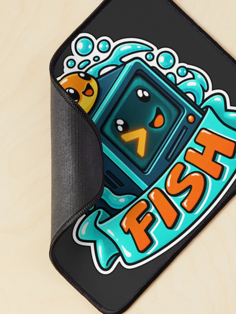 Thumbnail 2 of 5, Mouse Pad, Fish Shell Terminal Cube Sticker - Friendly Interactive Shell Coder designed and sold by Stick Erify.