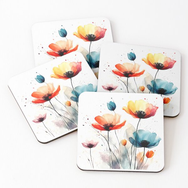 Item preview, Vivid Watercolor Abstract Poppies designed and sold by PainterlyPlay.