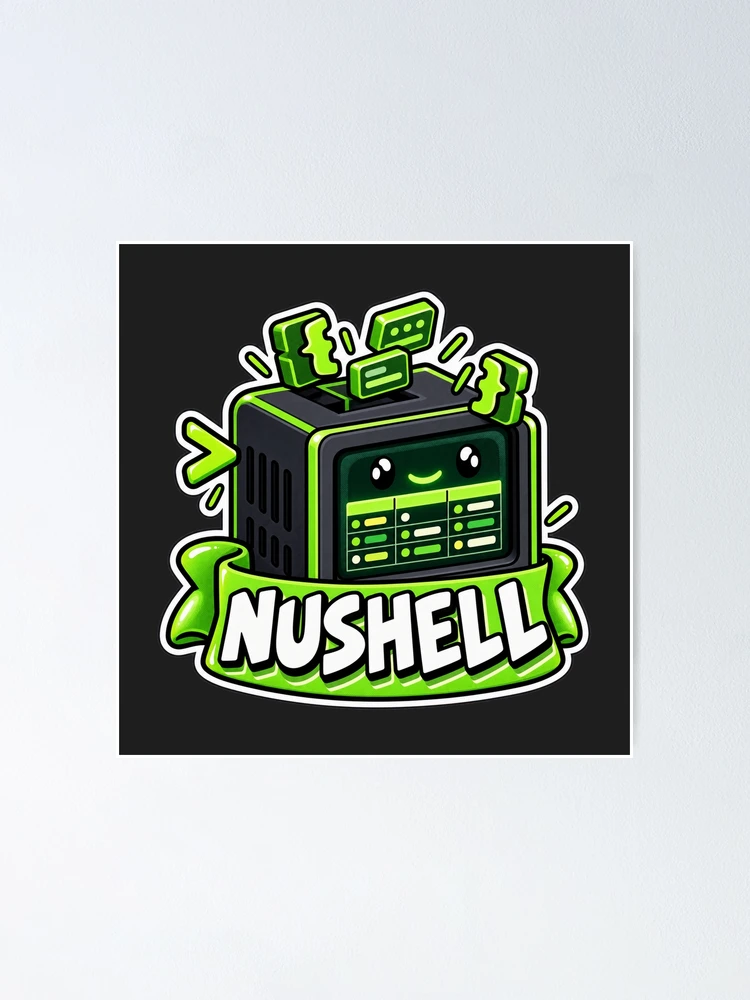 Thumbnail 1 of 3, Poster, Nushell Terminal Cube Sticker - Structured Data Shell Programmer designed and sold by Stick Erify.