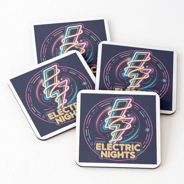 Item preview, Electric Nights Neon Lightning Art - Retro Music Sticker and T-Shirt Gift for Music Lovers designed and sold by Camwal.