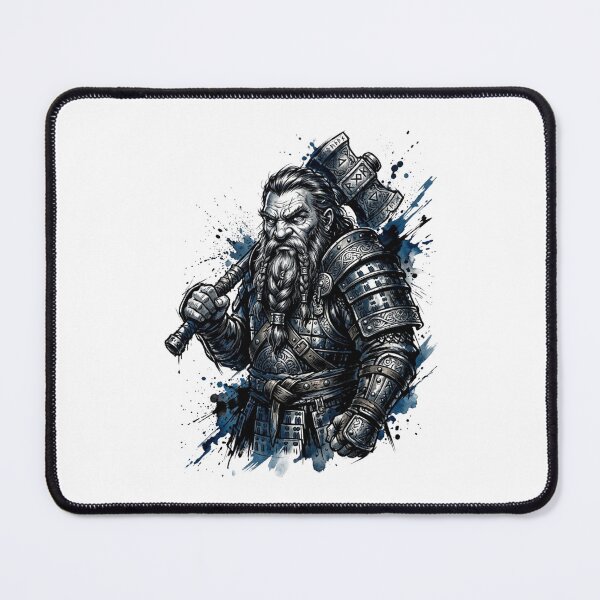 Item preview, Dwarf Warrior with Rune Hammer designed and sold by StickVerse by Owais.