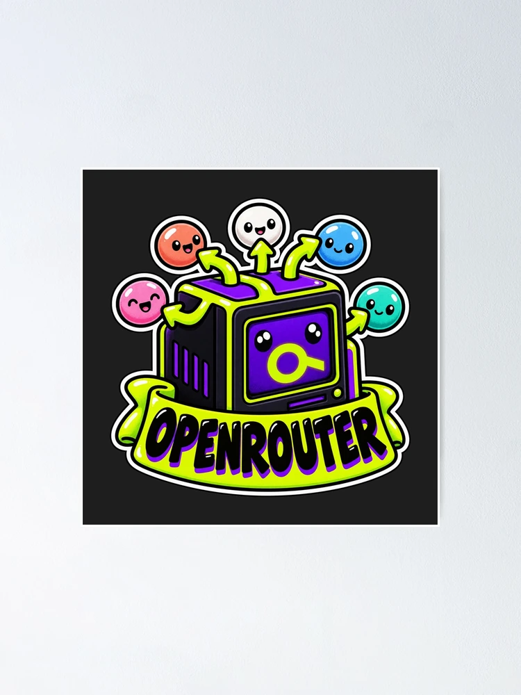 Thumbnail 1 of 3, Poster, OpenRouter Terminal Cube Sticker - One API Many AI Models designed and sold by Stick Erify.