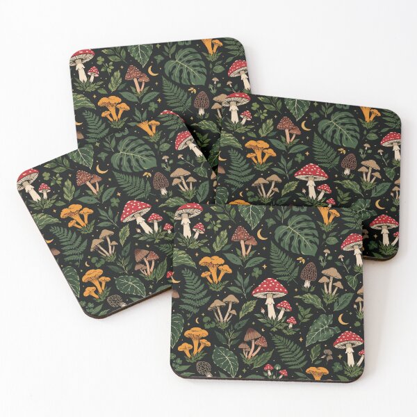 Item preview, Vintage Botanical Mushroom Forest Seamless Pattern designed and sold by BrownHorse90s.