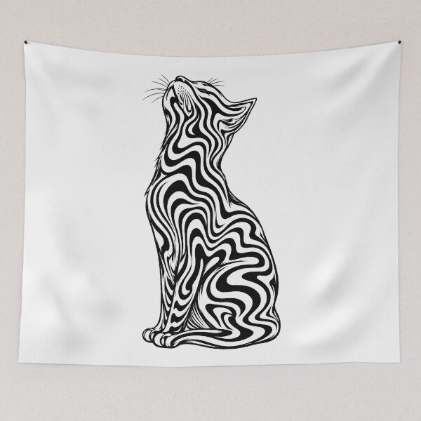 Item preview, Psychedelic Striped Cat designed and sold by MAXIZPRINT.