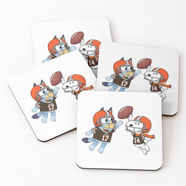 Item preview, Bluey And Snoopy Cleveland Browns Football Catch Game Day designed and sold by DamianRoy88.