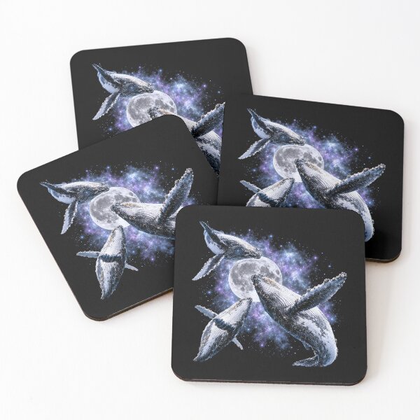 Item preview, Cosmic Whales Beneath Full Moon designed and sold by SassCity.