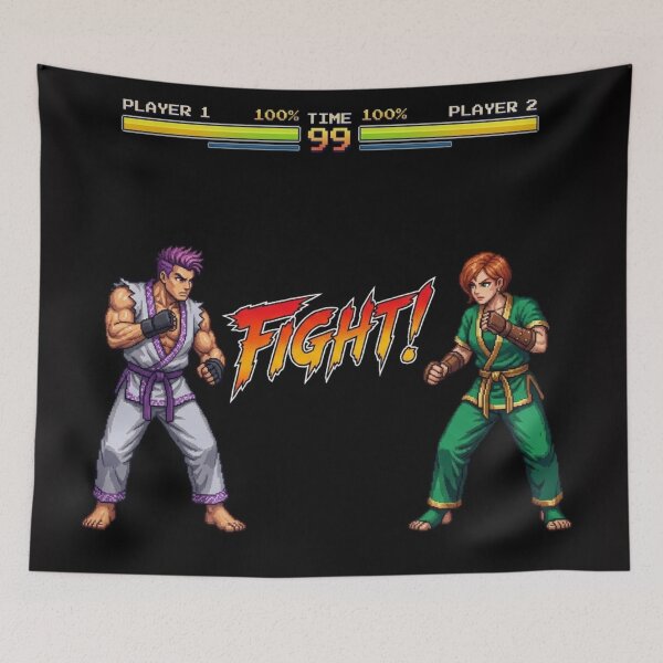 Item preview, Retro 90s Arcade Fighting Game "FIGHT!" Pixel Art designed and sold by Jurand  Creations.
