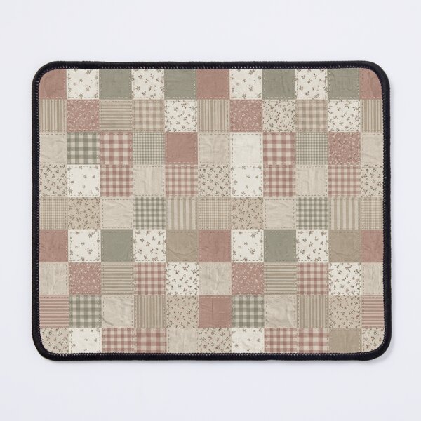 Item preview, Vintage Cottagecore Patchwork Quilt Seamless Pattern, Rustic Gingham and Ditsy Floral Fabric Print designed and sold by 1DreamerShop.