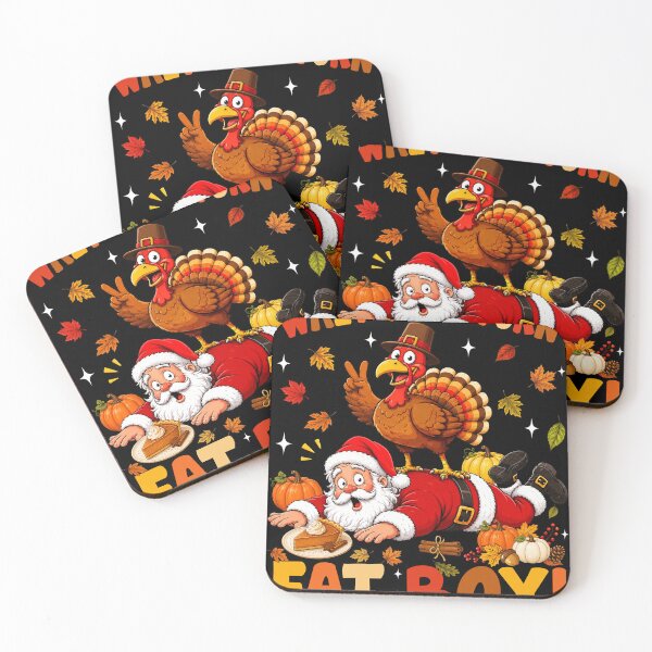 Item preview, Funny Wait Your Turn Fat Boy Turkey Standing on Santa designed and sold by varin-studio.