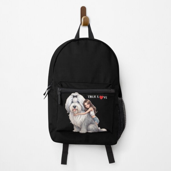 Item preview, True Love Girl Hugging Fluffy Bobtail Dog Art designed and sold by MaRCAStro.