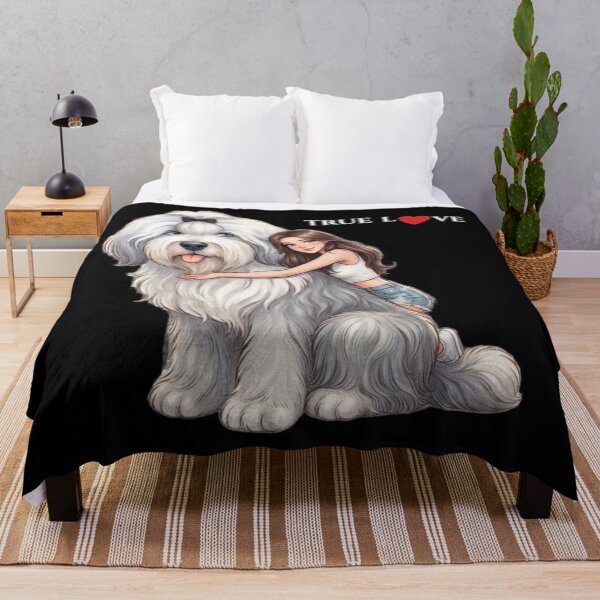Item preview, True Love Girl Hugging Fluffy Bobtail Dog Art designed and sold by MaRCAStro.