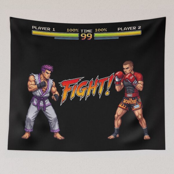 Item preview, Retro 90s Arcade Fighting Game "FIGHT!" Pixel Art designed and sold by Jurand  Creations.