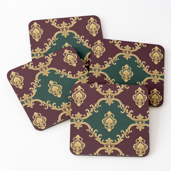 Item preview, Dusk Emerald Green, Burgundy & Gold Rococo designed and sold by DesignsByPrnces.