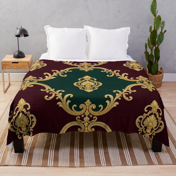 Item preview, Dusk Emerald Green, Burgundy & Gold Rococo designed and sold by DesignsByPrnces.
