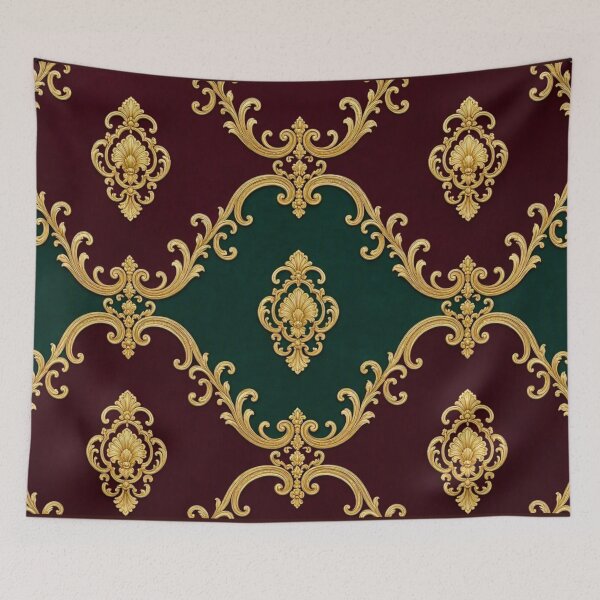 Item preview, Dusk Emerald Green, Burgundy & Gold Rococo designed and sold by DesignsByPrnces.