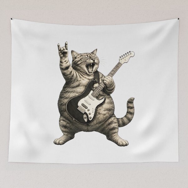 Item preview, Fat-Cat-Rock-Guitarist Funny National Park Lover  designed and sold by numenee.