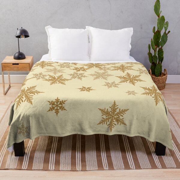 Item preview, Retro Christmas pattern with falling snowflakes in gold designed and sold by patternsbymira.