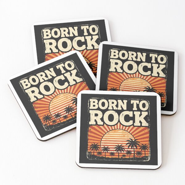 Item preview, Born To Rock Retro Sunset Poster - Vintage Rock Music Sticker and T-Shirt Gift for Music Lovers designed and sold by Camwal.
