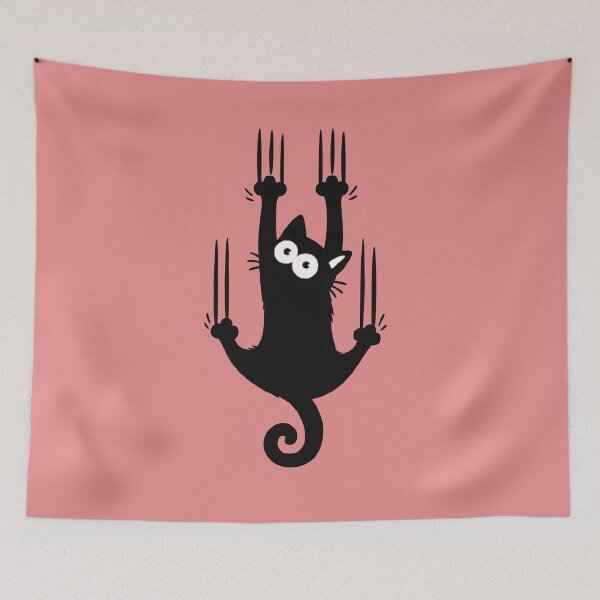 Item preview, Cute Black Cat Claw Marks Sassy Kitten Doodles designed and sold by nostalgiawatchr.