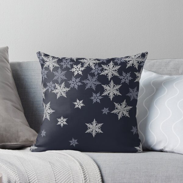 Item preview, Retro Christmas pattern with falling snowflakes on dark blue designed and sold by patternsbymira.