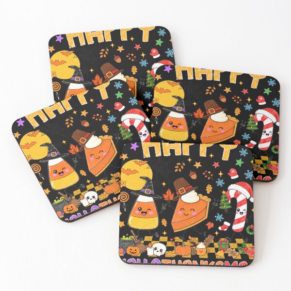 Item preview, Cute Happy Hallothanksmas Doodle Holiday Mashup designed and sold by varin-studio.