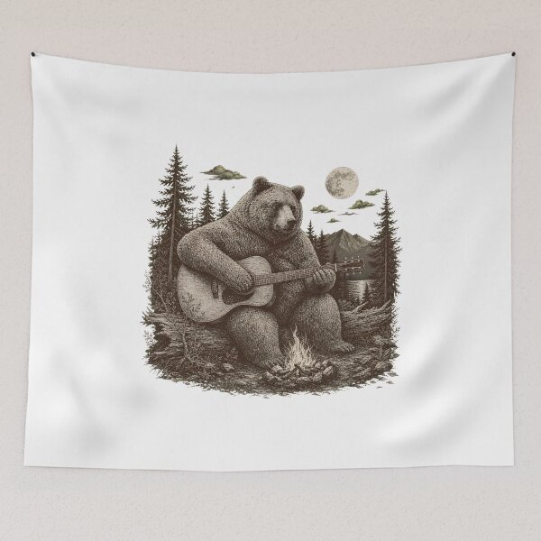 Item preview, Bear Playing Guitar Funny National Park Lover Men Women designed and sold by numenee.
