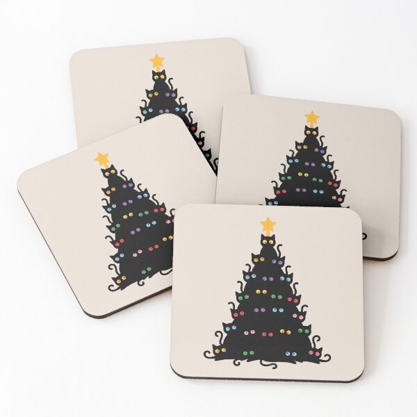 Item preview, Black Cat Christmas Tree designed and sold by dudelinart.