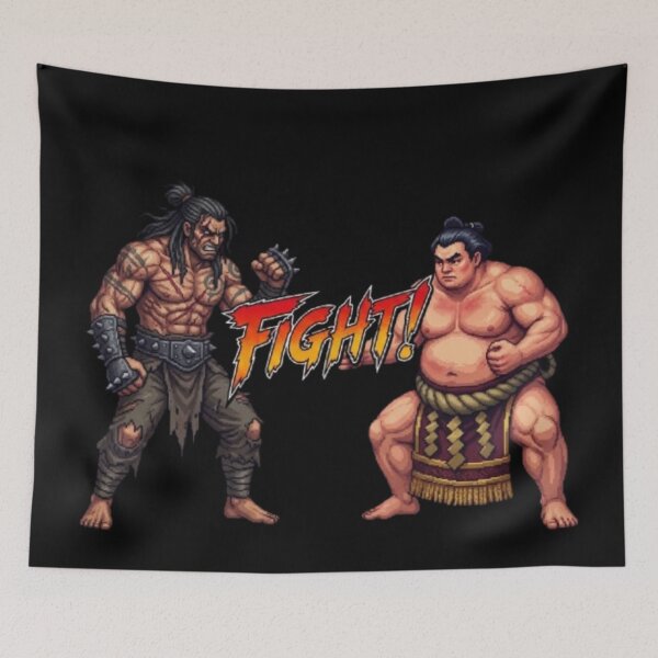 Item preview, Retro 90s Arcade Fighting Game "FIGHT!" Pixel Art designed and sold by Jurand  Creations.