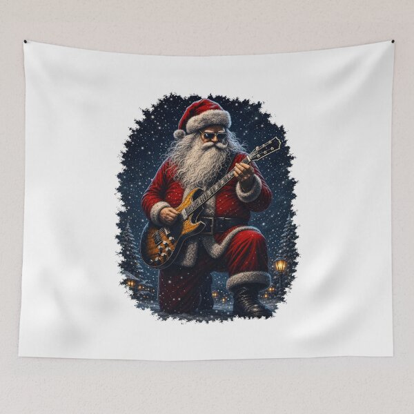 Item preview, Rocking-Funny Santa Guitar-Snowy-Night-Christmast Men Women designed and sold by numenee.