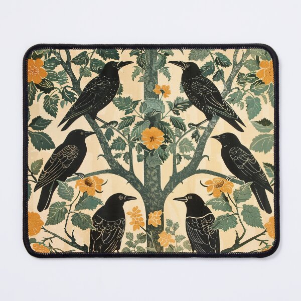 Item preview, Crow Art: Vintage Floral Tree, Art Nouveau Pattern designed and sold by LeAllureVintage.