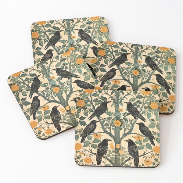 Item preview, Crow Art: Vintage Floral Tree, Art Nouveau Pattern  designed and sold by LeAllureVintage.