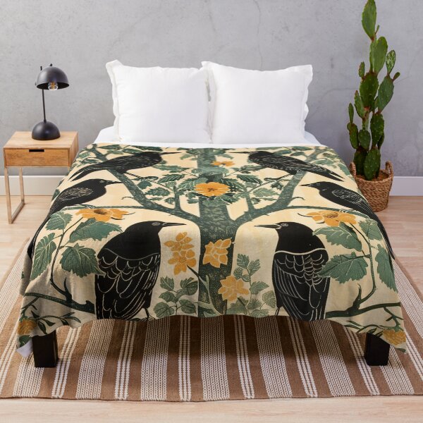 Item preview, Crow Art: Vintage Floral Tree, Art Nouveau Pattern designed and sold by LeAllureVintage.