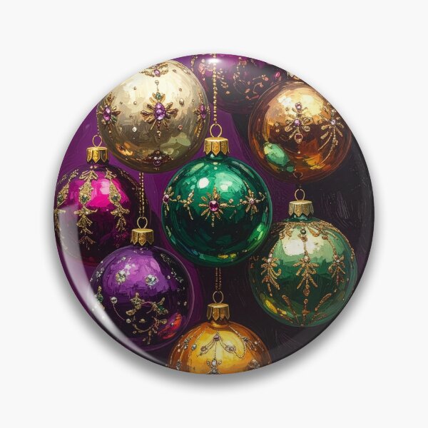 Item preview, Jeweled Christmas Ornaments in Plum, Emerald and Gold designed and sold by icemanphotos.