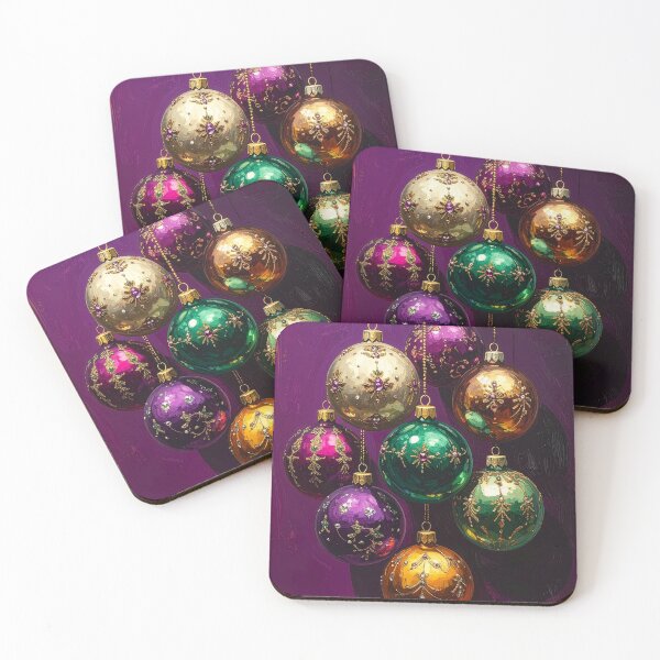 Item preview, Jeweled Christmas Ornaments in Plum, Emerald and Gold designed and sold by icemanphotos.