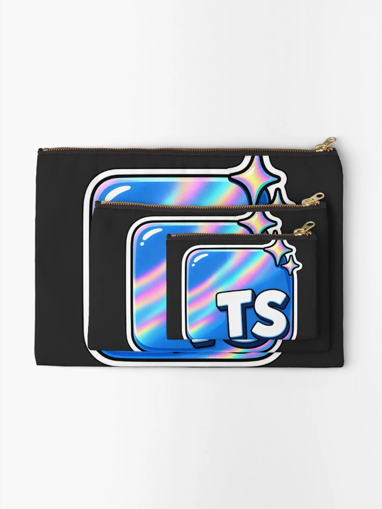 Thumbnail 2 of 4, Zipper Pouch, Holographic TypeScript TS Sticker - Web Developer Coding designed and sold by Stick Erify.
