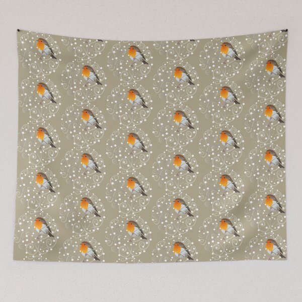 Item preview, Tangled Hedge - Winter Robin on Grey designed and sold by AnthonyZed.