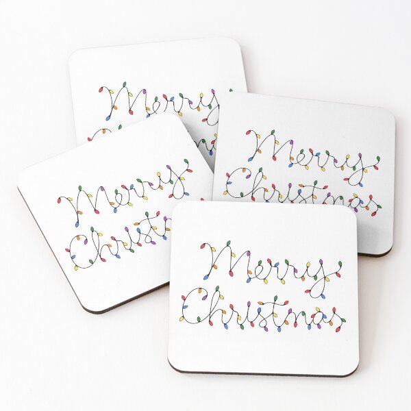 Item preview, Merry Christmas Colorful String Lights Holiday Typography designed and sold by Doodlywood.