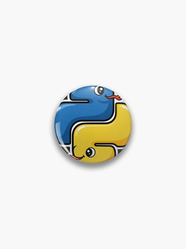 Thumbnail 1 of 3, Pin, Cute Python Snakes Logo Sticker - Programmer Coding designed and sold by Stick Erify.