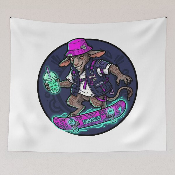 Item preview, Sigbin Skater Boba Tea Philippine Folklore Streetwear designed and sold by Odd Even Number.