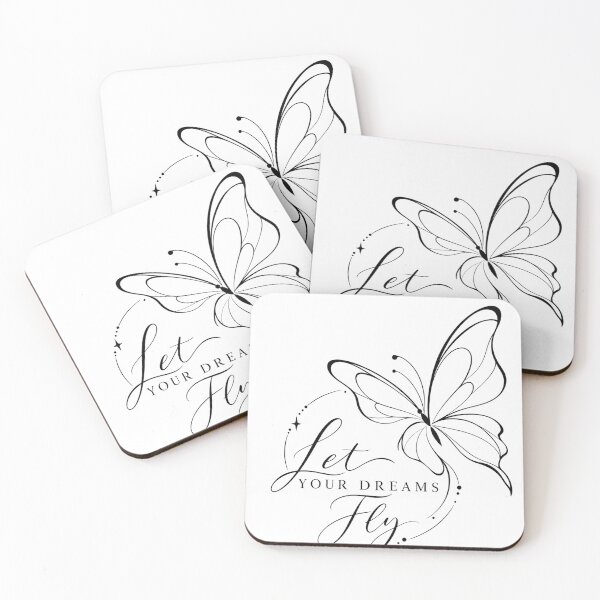 Item preview, Let Your Dreams Fly Inspirational Butterfly Line Art designed and sold by Pali's shop.