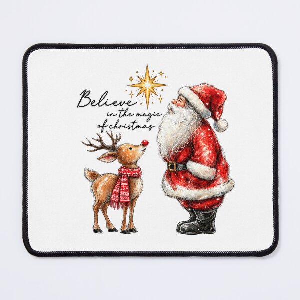 Item preview, Believe In Christmas Magic Santa And Reindeer Watercolor designed and sold by HuserPiri.
