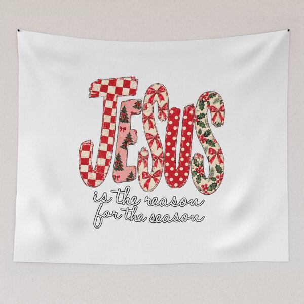 Item preview, Christmas Christian Patchwork Lettering with Festive Patterns designed and sold by HuserPiri.
