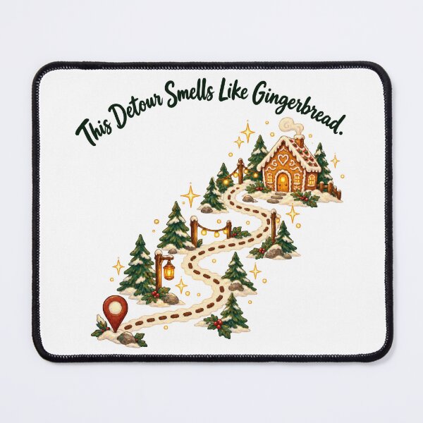 Item preview, This Detour Smells Like Gingerbread Cozy Christmas Travel Map designed and sold by ThreadQuirk.