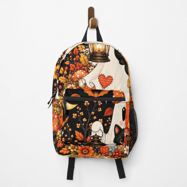 Item preview, Cute Halloween Ghost Black Cat Patchwork Pumpkin Fall designed and sold by varin-studio.