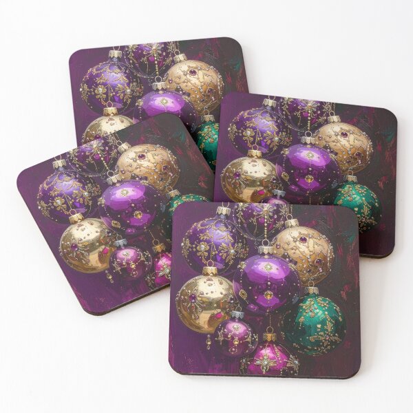 Item preview, Emerald and Plum Jeweled Christmas Ornament Close Up designed and sold by icemanphotos.