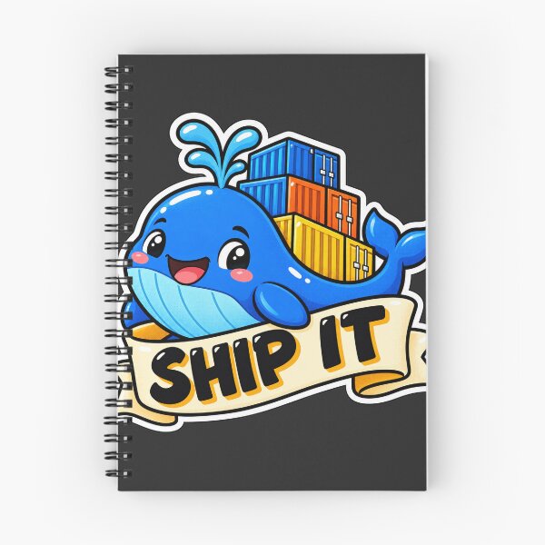 Item preview, Pegatina adorable de Docker con ballena y la frase "Ship It" - Desarrollador de contenedores DevOps designed and sold by Stick Erify.