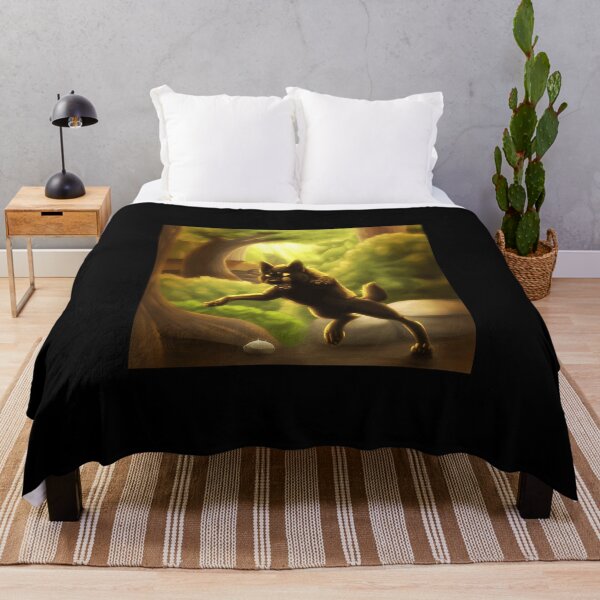 Item preview, Playful Black Dog in Sunlit Forest Scene designed and sold by elijbclaude.