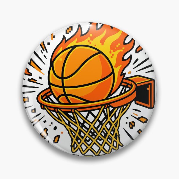 Item preview, BOOM SHAKALAKA - Retro 90s Arcade Basketball Flaming Hoop designed and sold by ViralVectra.