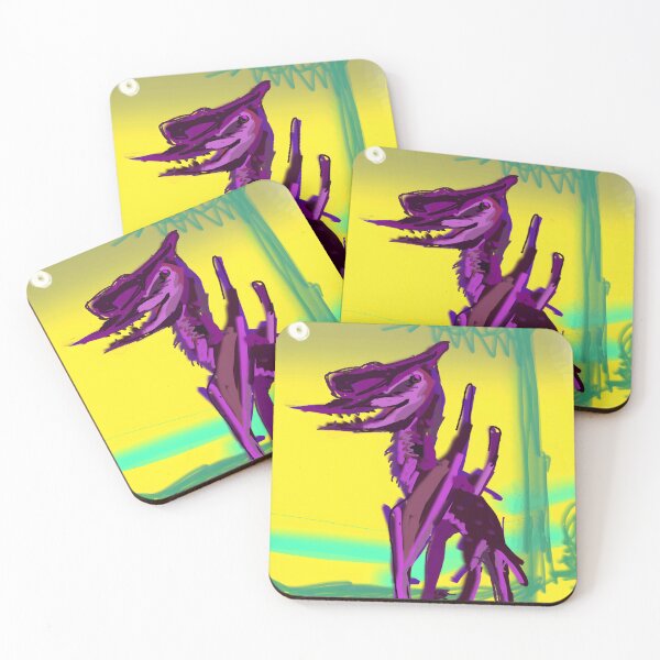 Item preview, Abstract Purple Dog Illustration with Vibrant Yellow Background designed and sold by elijbclaude.